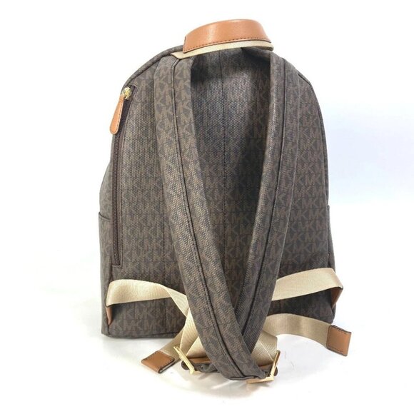 Michael Kors 30T0G04B6B Bag Monogram SLATER Backpack PVC/Leather Brown Unused - Picture 3 of 16